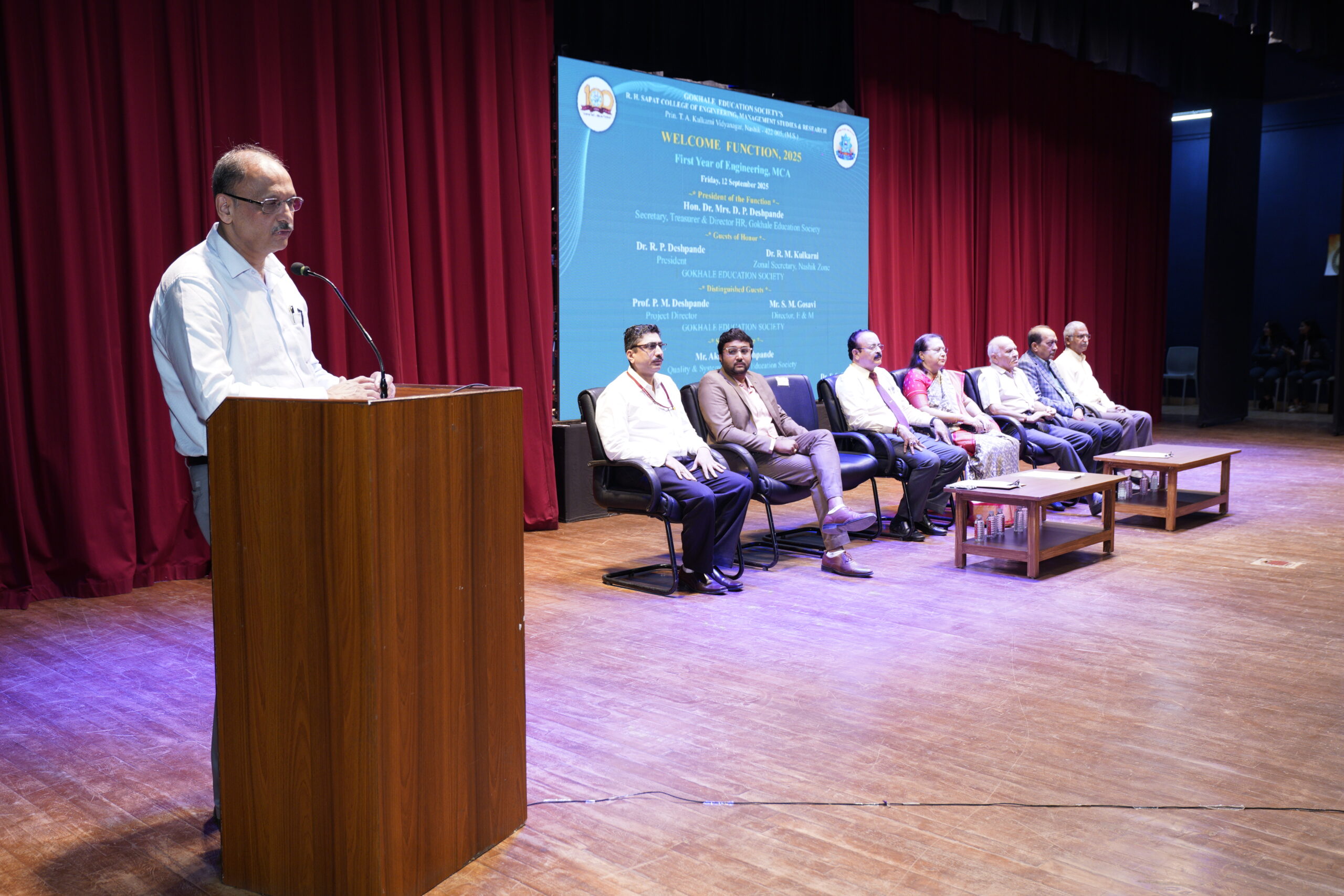 Address by Principal Dr.  S. S. Sane